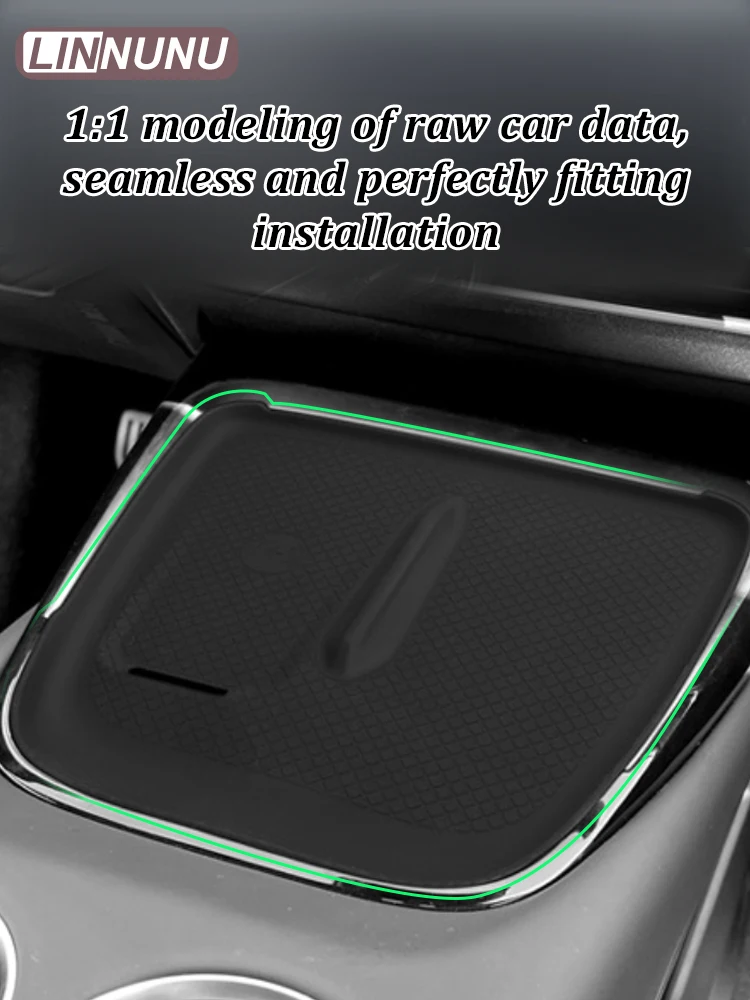 Linnunu Fit for Changan Deepal Sl03 L07-Wireless Mobile Phone Charging Silicone Pad Central Control Anti-Slip Pad Car Central Protective Dustproof Anti-Slip Car Interior Decoration