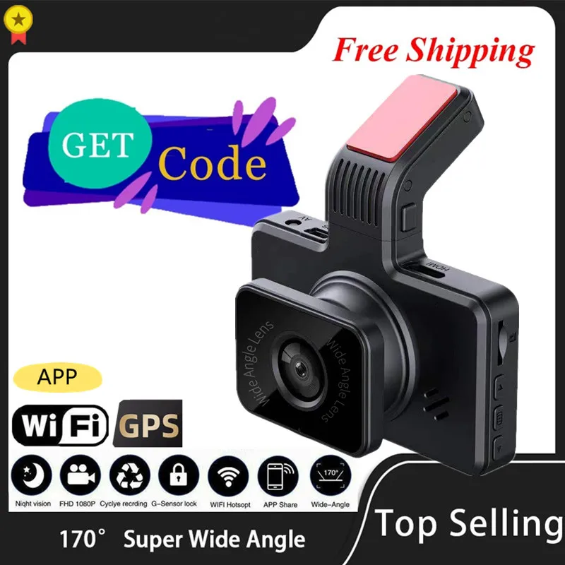 

HD 1296P GPS Dash Cam 3 Inch WIFi DVR Car Driving Recorder Night Vision 170° Wide Angle,G-Sensor,WDR with Lane Departure Warning