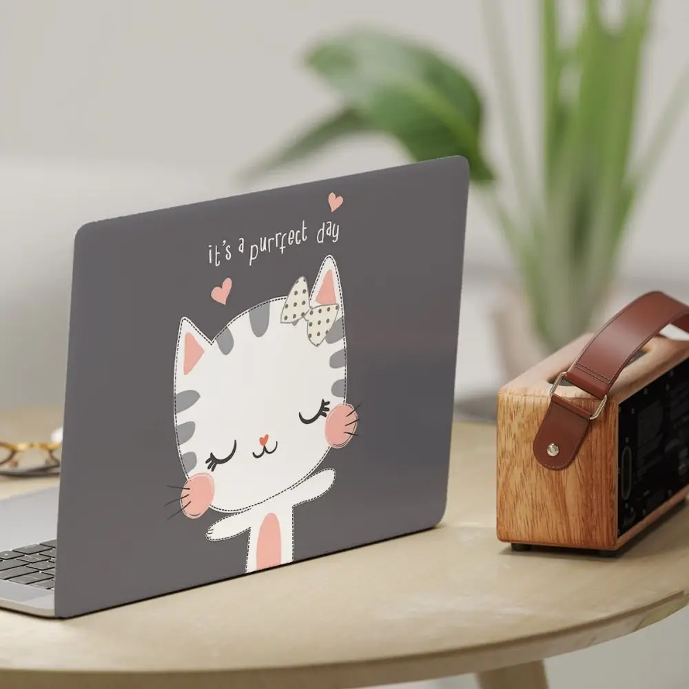 DIY 15인치 노트북 스티커 스킨 귀여운 고양이 방수 노트북 컴퓨터 커버 스킨 (맥북/HP/델/레노버/에이서/아수스 호환)