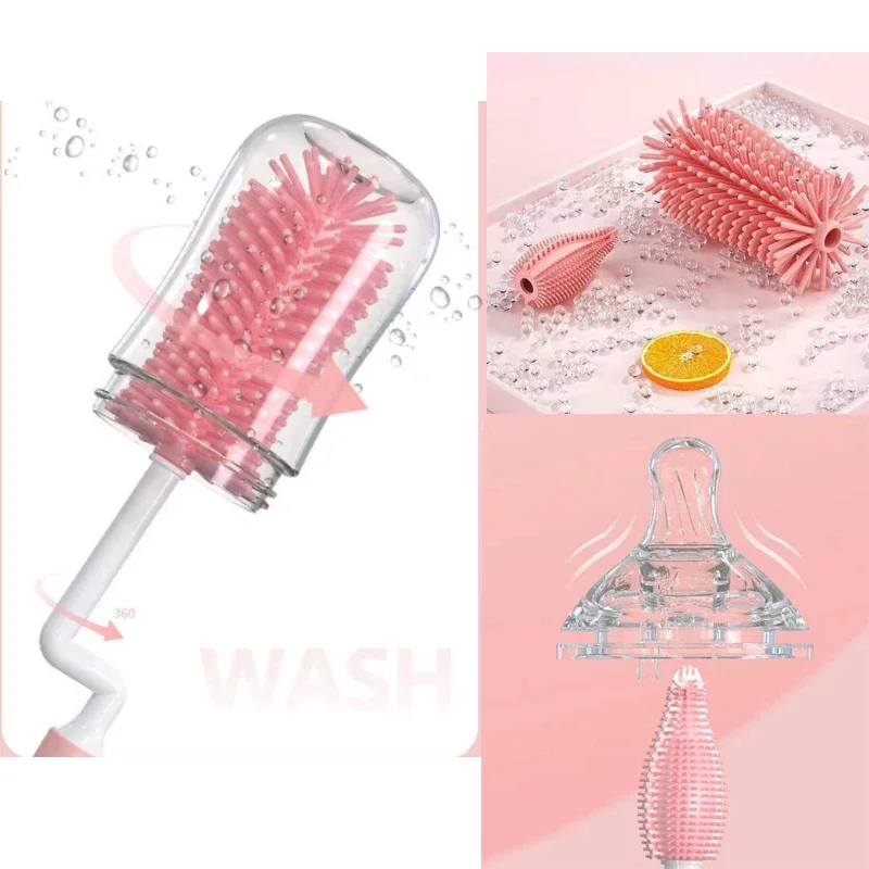 Escova Elétrica Para Limpeza De Garrafas Com Cabo Longo E Canudo, Preta