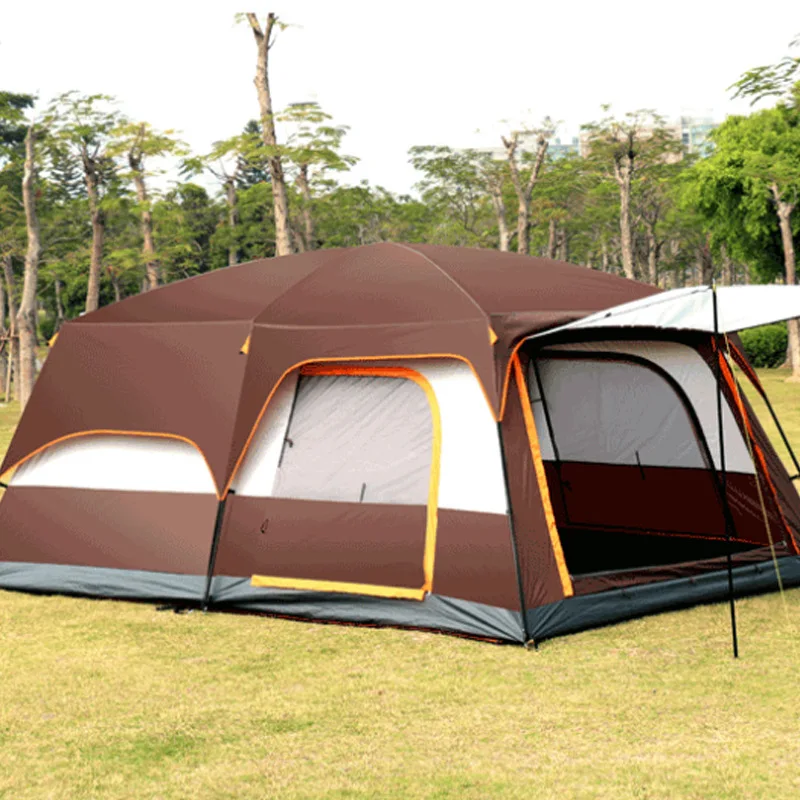 

Factory sale 5-8 person Large Dome Family Waterproof Folding two rooms Outdoor Camping Tent
