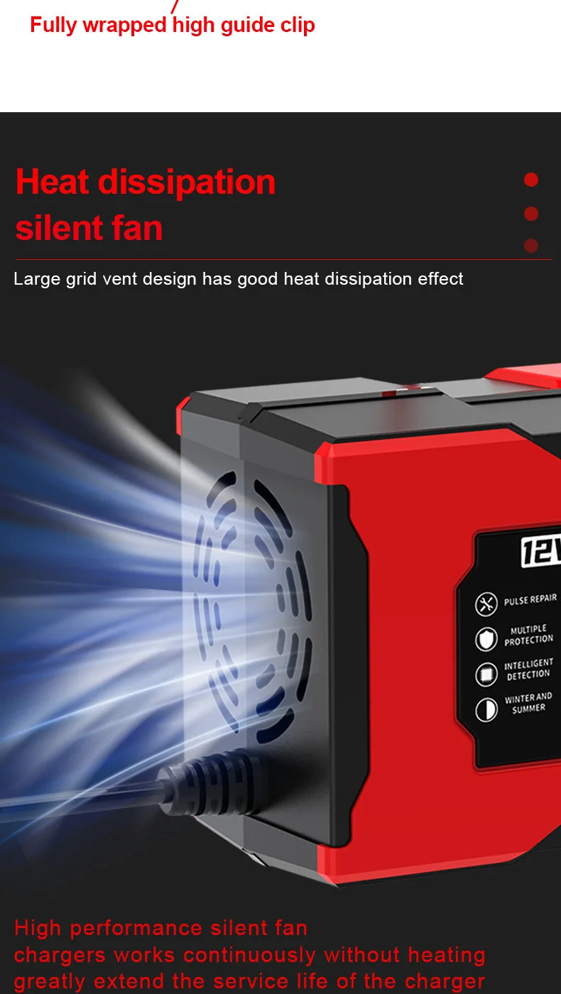 12V 10A Smart Car Battery Charger 14.6V 10A Electric Motorcycles Charger For Lifepo4 Lead Acid AGM GEL PB Lithium Battery Repair