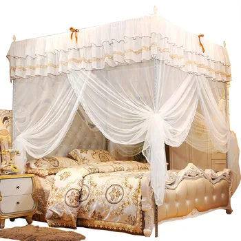 Moustiquaire Princesse de Luxe, Rideau de Lit à Quatre Coins, Filet de Literie 1