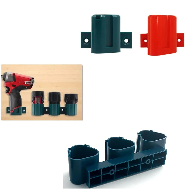 For Makita For Milwaukee/Bosch 10.8/12V Battery Holder Tool Holder Dock Mount Battery Holder Wall Mounted Tool Storage Organize