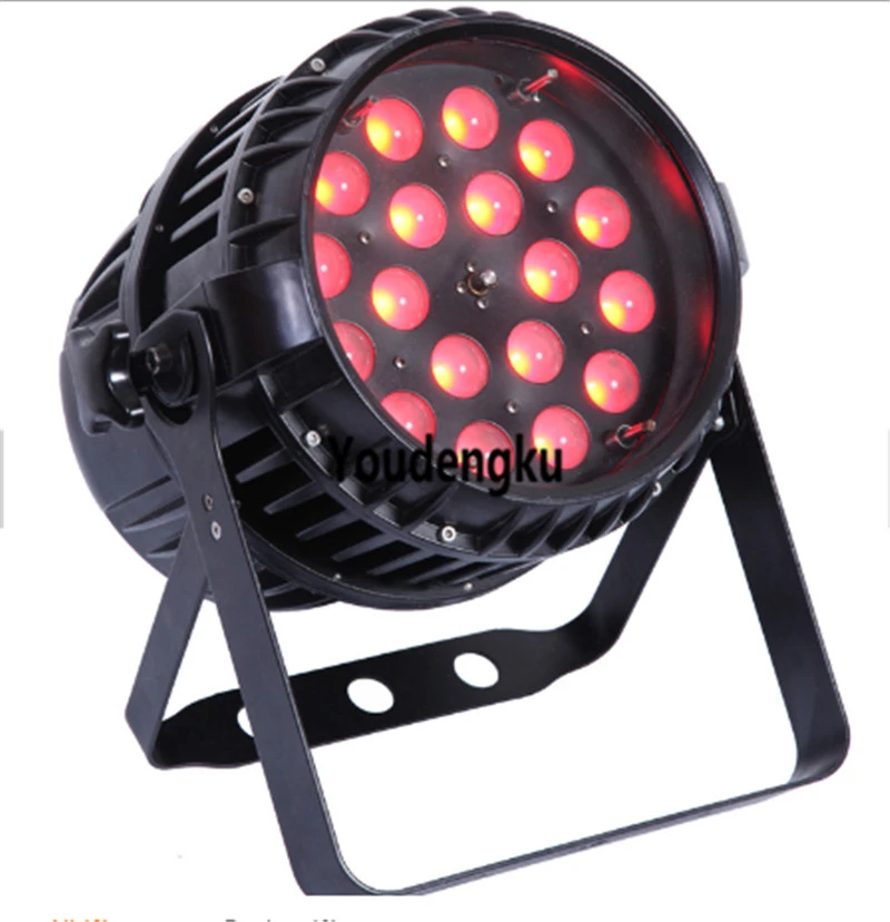 4 pieces 18x 18W 6-in-1 RGBWA UV LED Par Fixture Silent Operating LED Par with M
