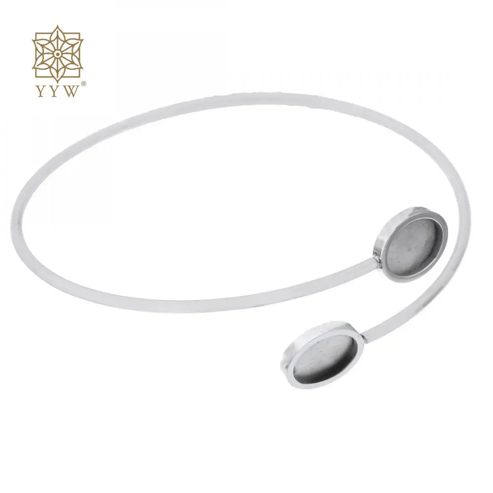 64mm Blank Bangle 304 Stainless Steel Adjustable Cuff Opening