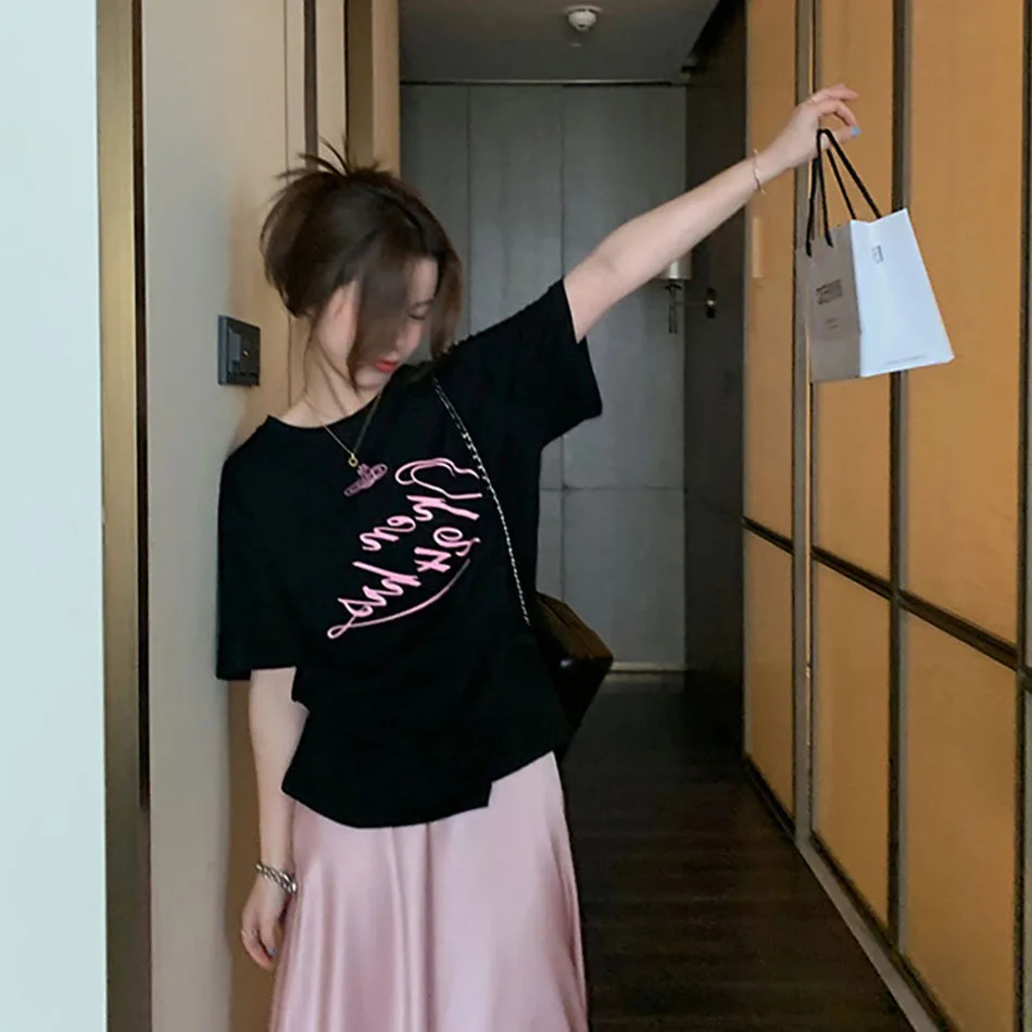 임산부 프렌치 새틴 하프 스커트, 부드럽고 슬림, 다용도 A 라인 우산 스커트, 여름 임신