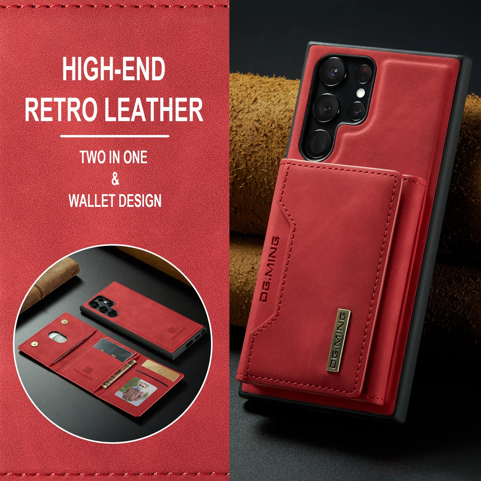

For Samsung S23 Ultra Shock Proof Card Slot Leather Coque Case for Samsung Galaxy S23 Ultra S 23 Plus Phone Accessories Covers