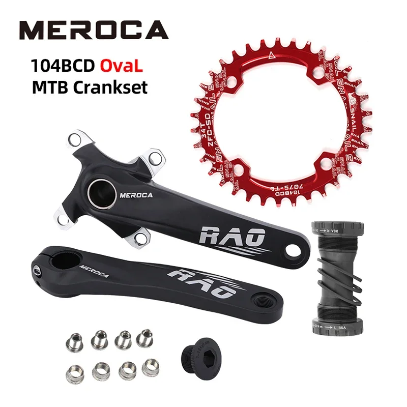 

MEROCA mountain bike chainring 104BCD positive and negative tooth disc/elliptical disc sprocket 32/34/36/38T 170mm bicycle crank