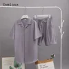 Plus Size 3xl Mens Casual Linen Two Piece Sets 2024 Western Style Fashion Shirts and White Shorts Suit Male Basic Tracksuits Set 3