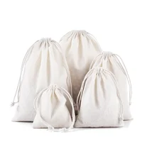 Natural Cotton Storage Bags - 10/20/50/100 Pcs/Lot Wedding Gift Package Pouches Eco-Friendly Fabric Organizer for Home & Kitchen 1