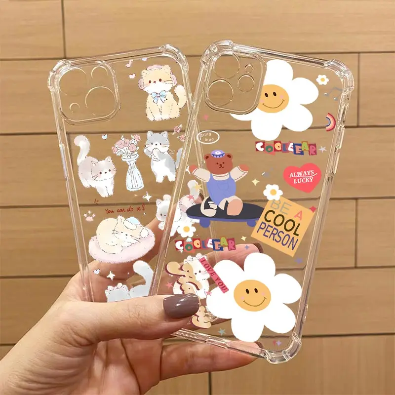 Happy Animal Transparent Phone Case - Stylish Protection with Unique Design