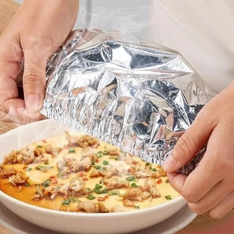 Aluminum Foil Film Insulation Cover 50 Pieces Round Food Grade Aluminum Turkey Pan Lids Canning Products Cookware Accessory For