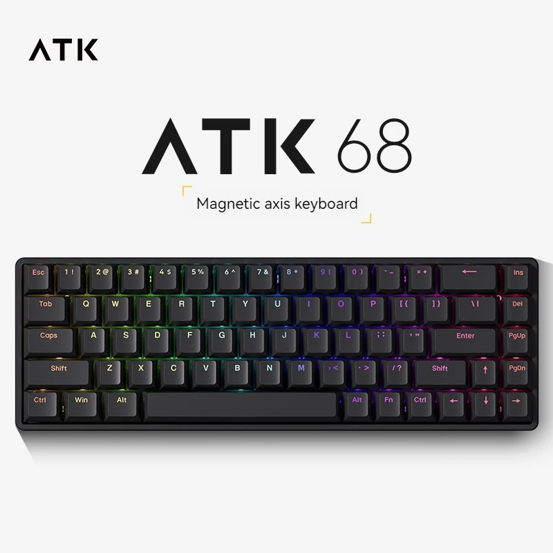 

Магнитная Проводная однорежимная клавиатура Atk68 Esports, прозрачная клавиатура Pbt, режим Rt, 68 клавиш, игровая механическая клавиатура