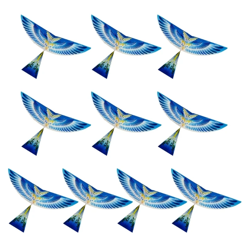 10pieces Hands on Assembly of Wood Rubber  Power Bird Toy Party Outdoor Outing Activities Children  Kites Game 2