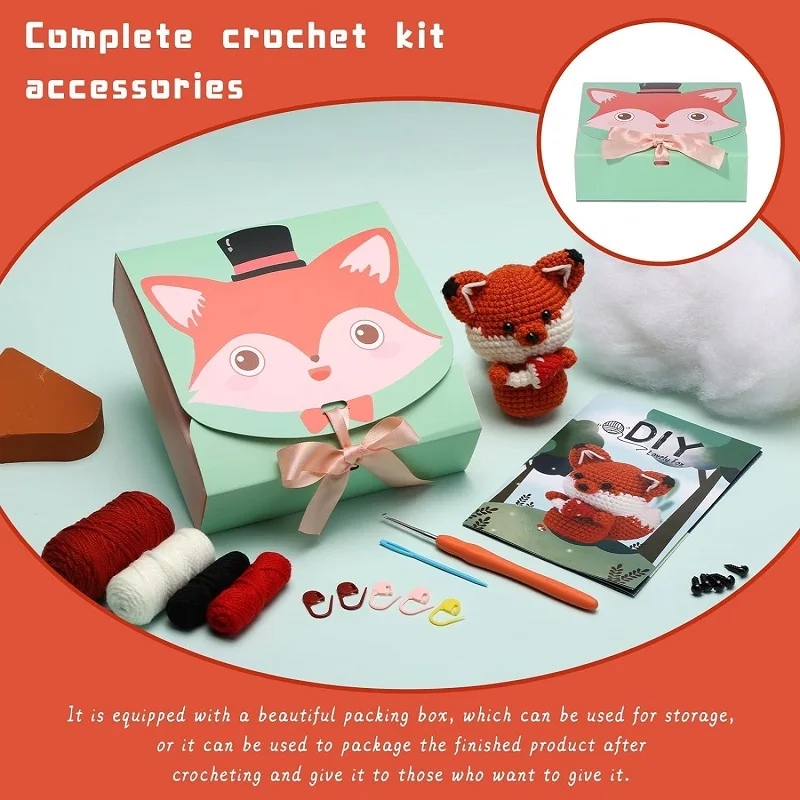 LMDZ Crochet Kit for Beginners Crochet Starter Kit Owl Crocheting Animals with Hooks Yarn Polyester Fiber for Adults crochet kit