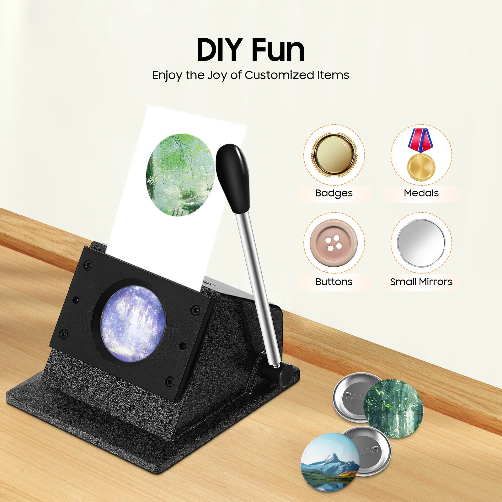 58mm Button Press Round Button Badge Maker Badge Punch Set Kreisschneider für Button Machine Pin Button Maker Machine für DIY – Detail 1