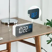 Alarm LED Clock Snooze Digital Multifunctional USB Rechargeable Display Screen 