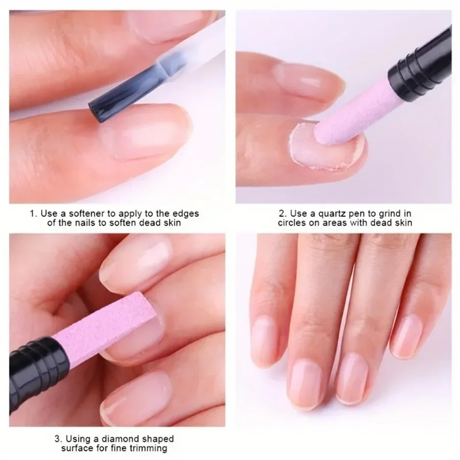 Dual-Ended Pumice Stone Nail Care Pen - Odorless Cuticle Remover & Dead Skin Trimmer for Hands, Feet & Nails