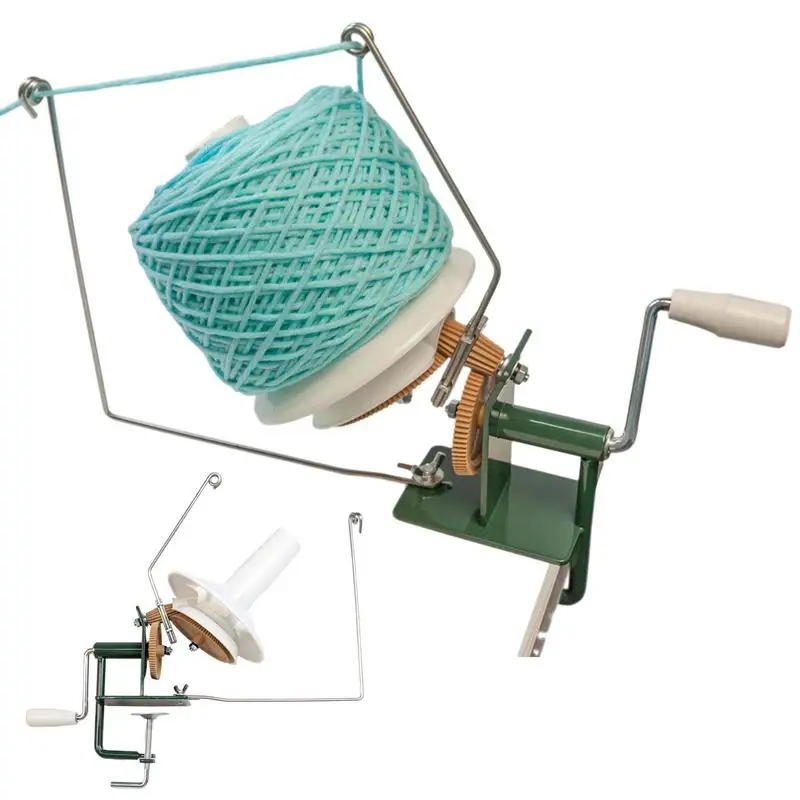 

Yarn Ball Winder Manual Handheld Hand Operated Yarn Winder Machine Large Capacity Hand Operated Nylon Gears With Clamp Accessory