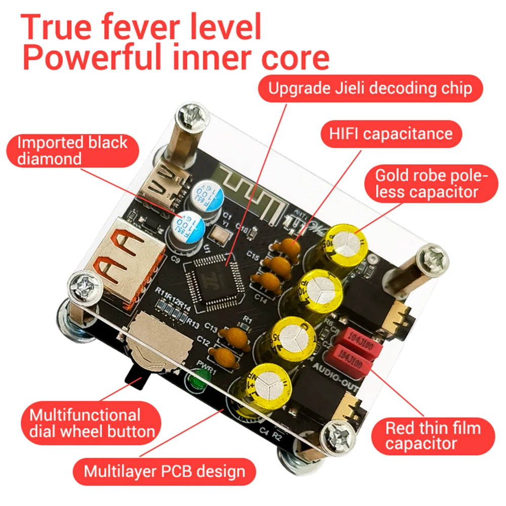 

ZK-PT2 Lossless Fever HIFI5.1 BT U Disk Decoder Board Player Audio Receiver audio Amplifier WAV/FLAC/APE1411kbps/16bit