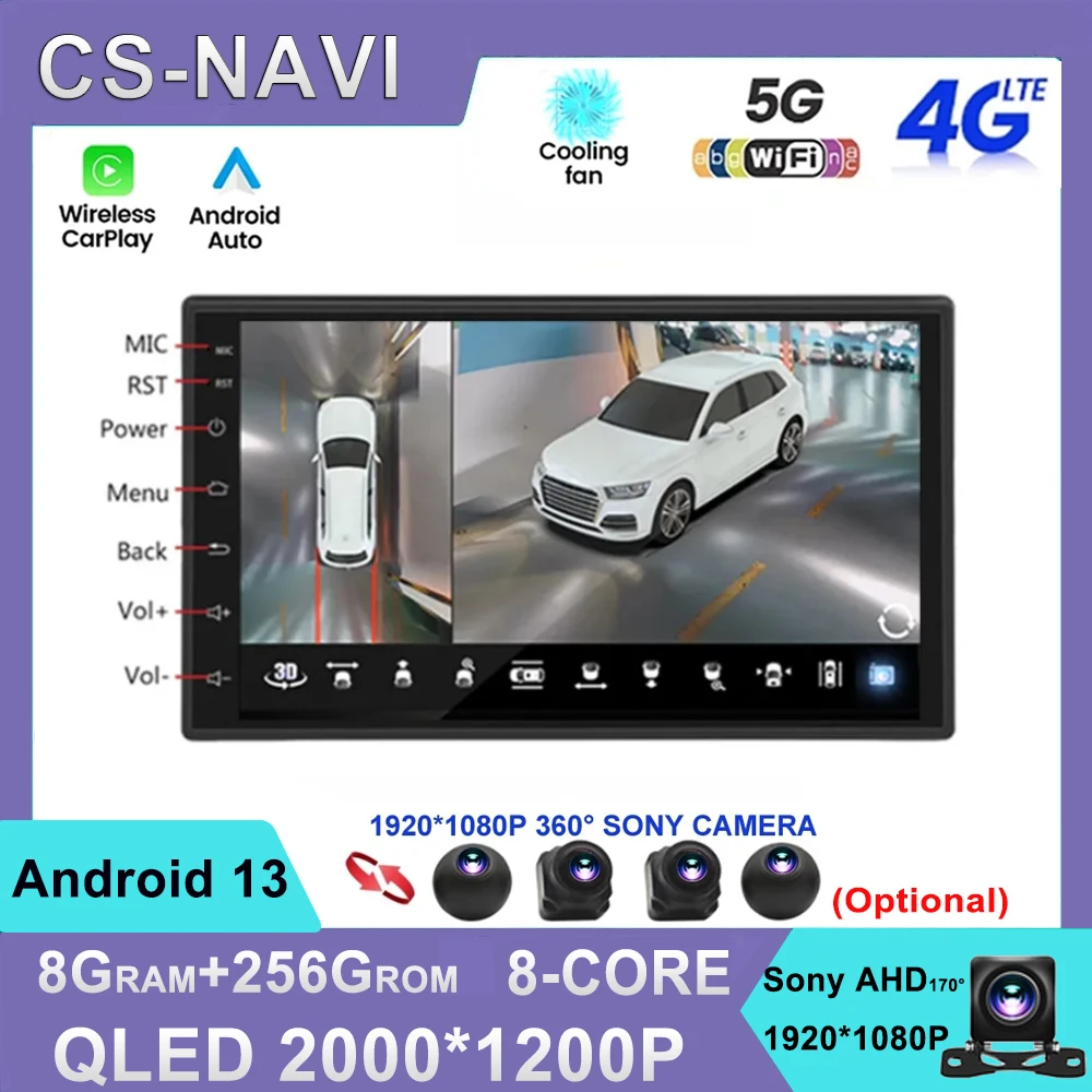 

2 Din Auto Stereo Car radio Multimedia Video Player Universal GPS MAP Android 13 For Volkswagen Nissan Hyundai Kia toyota CR-V