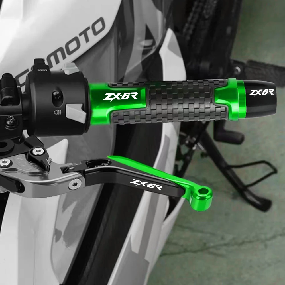 Фото Универсальные Грипсы для руля KAWASAKI ZX6R Zx6R ZX-6R ZX 6R 2008-2023 2022 2021 2020, наконечники стержня, противовес, скользящий штекер №3