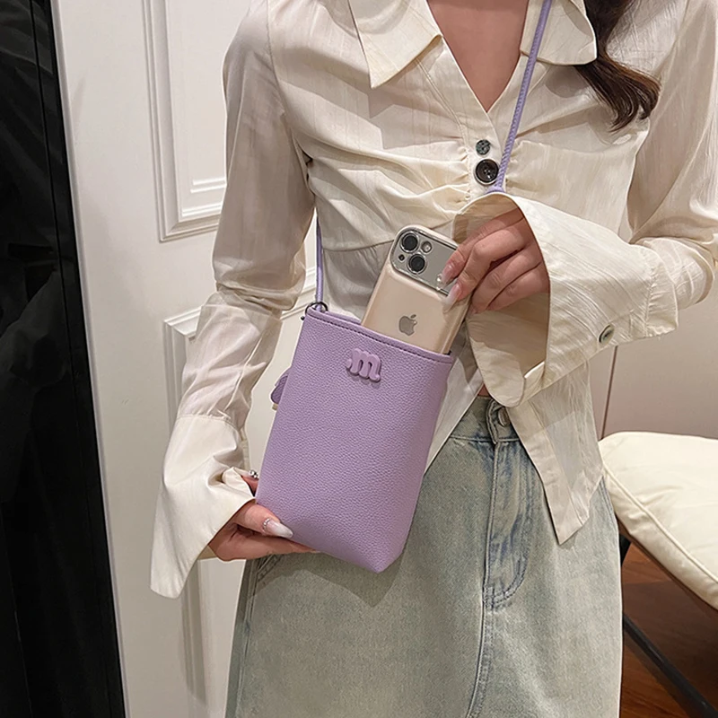 2024 New Fashion Single Shoulder Crossbody Cell Phone Bag Mini Satchel Multi Card Position Card Bag Keycase Female