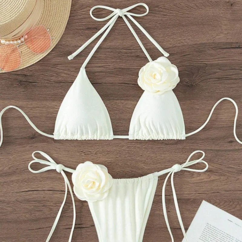 3D Floral Halter Bikini Set 6