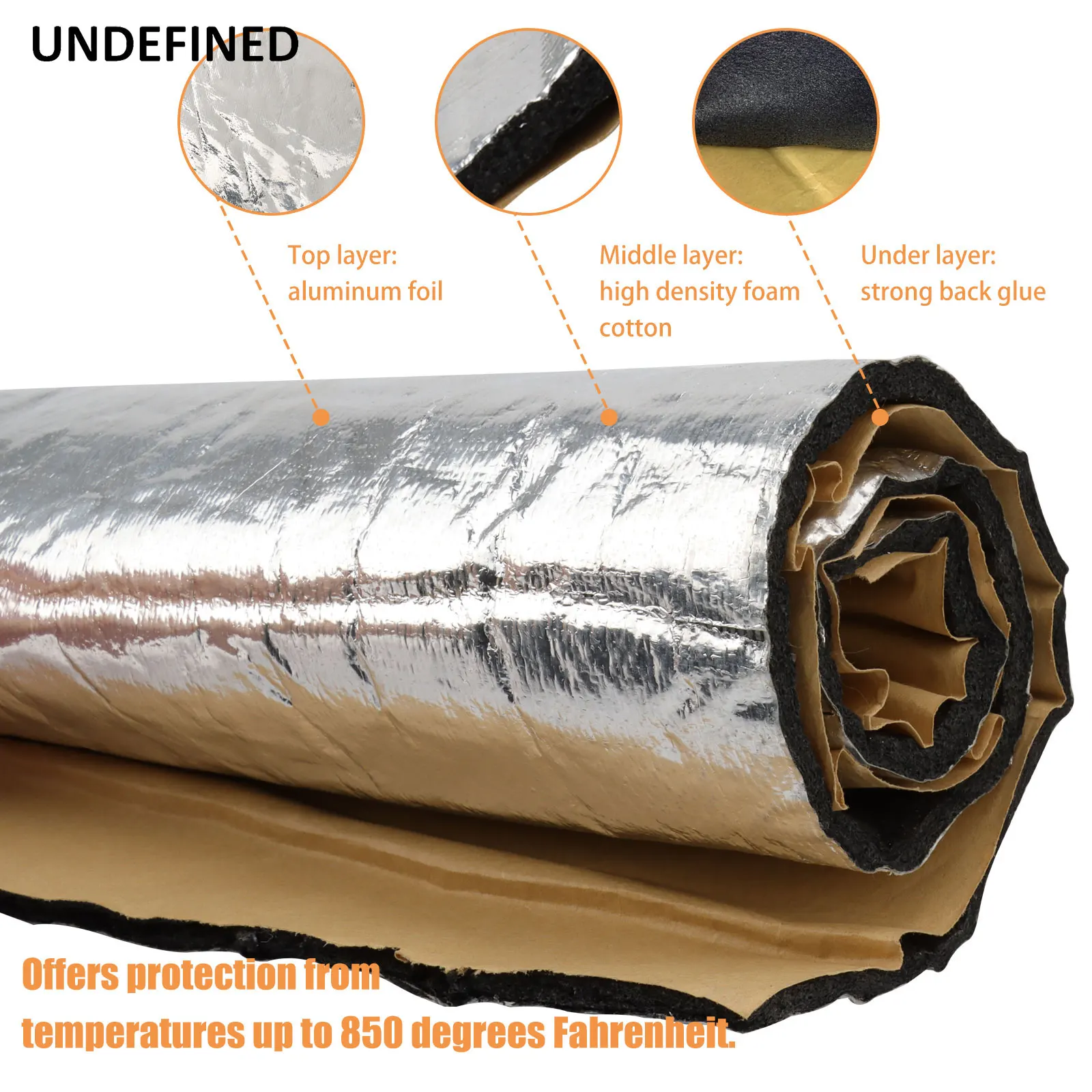Heat Barrier Fiberglass with aluminum foil 100 x 50cm x 5mm - Heat
