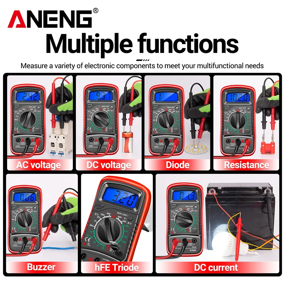 ANENG XL830L Digital Multimeter AC/DC Voltmeter Current Diode Triode Meter Tester Multimetro Resistance Electronic Test