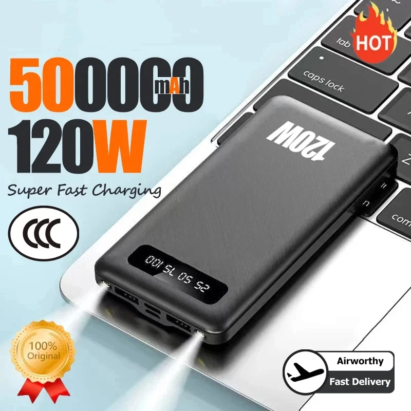 デジタルディスプレイ付きパワーバンク,200000mAh, 120W 200000mAh Power Bank 120W Super Fast Charging Portable Digital