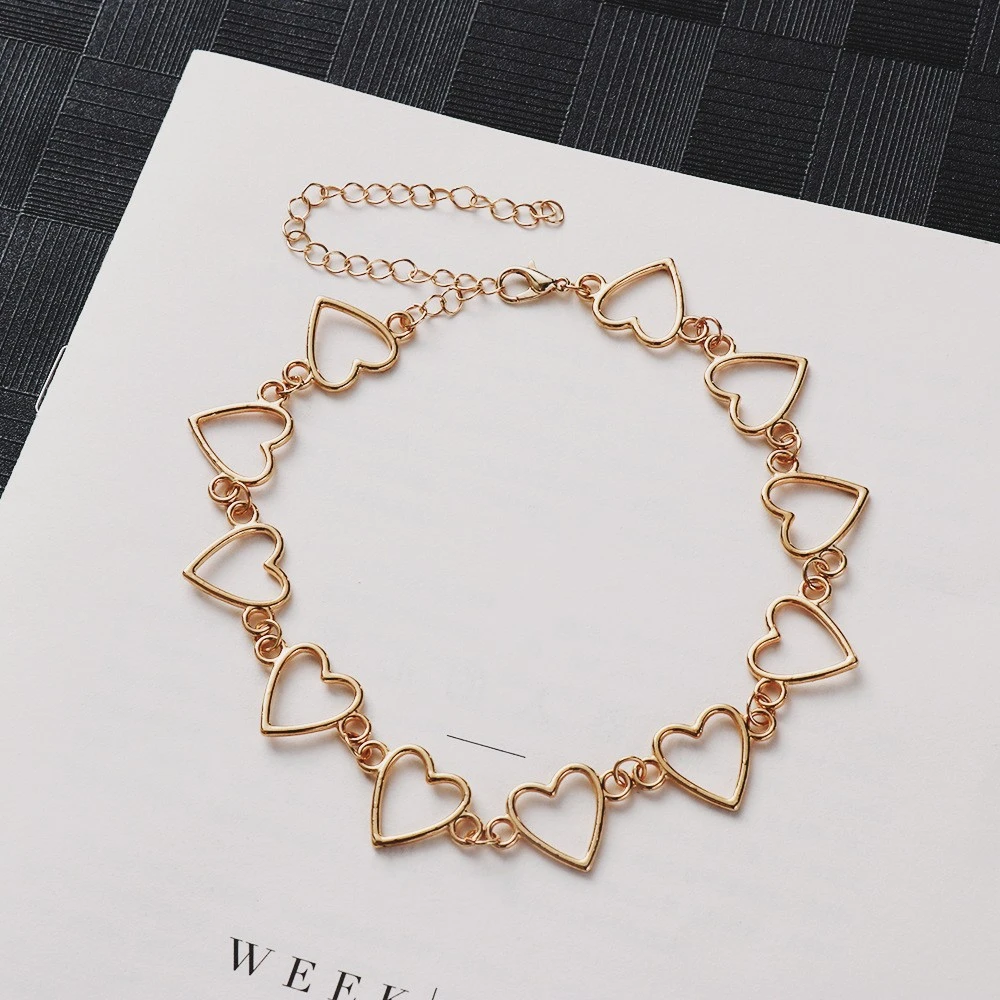 

New Butterfly Heart Neckalces for Women Fashion Short Chain Butterfly Heart Pendants Neckalces Chocker Women's Trendy Jewerly