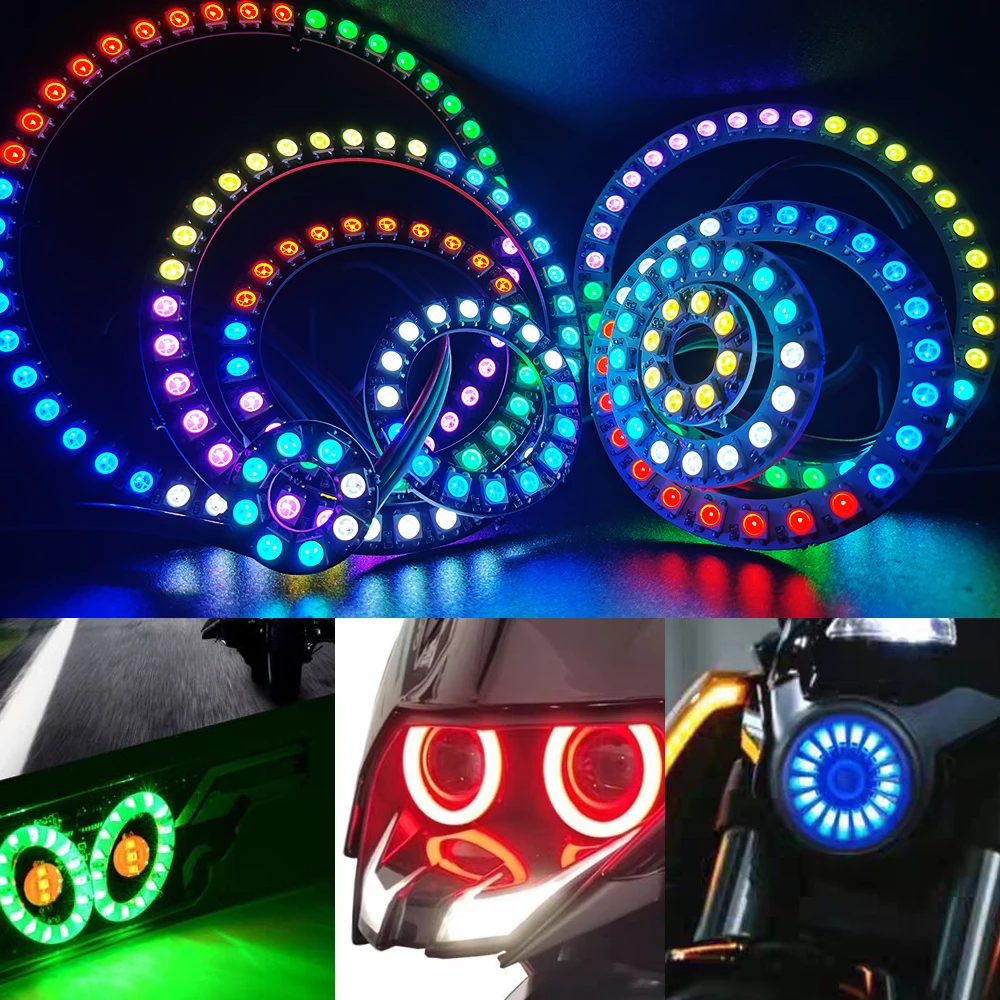 DC5V WS2812B DIY Led Ring Individually Addressable 5050 RGB Round Modules 8 To 148 Pixel