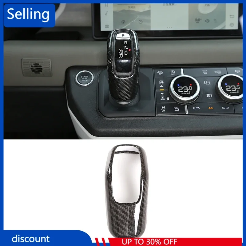 

For Land Rover Defender 110 2020-2021 100% Carbon Fiber Car Center Console Gear Shift Head Cover Trim Modification Accessories