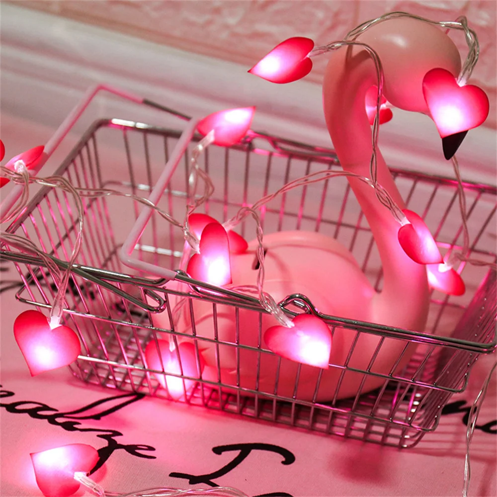 LED 러브 스트링 조명, 핑크 퍼플 블루 크리스마스 웨딩 생일 파티 홈 장식, 동화 화환 조명, 10 LED, 20LED