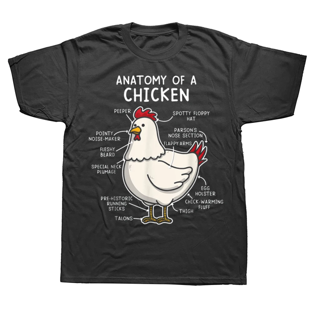 Lustiges T-Shirt mit Anatomie eines Hühnerstandes, grafisches Baumwoll-Streetwear-Kurzarm-T-Shirt, Geburtstagsgeschenke, Sommer-Stil-T-Shirt, Herrenbekleidung