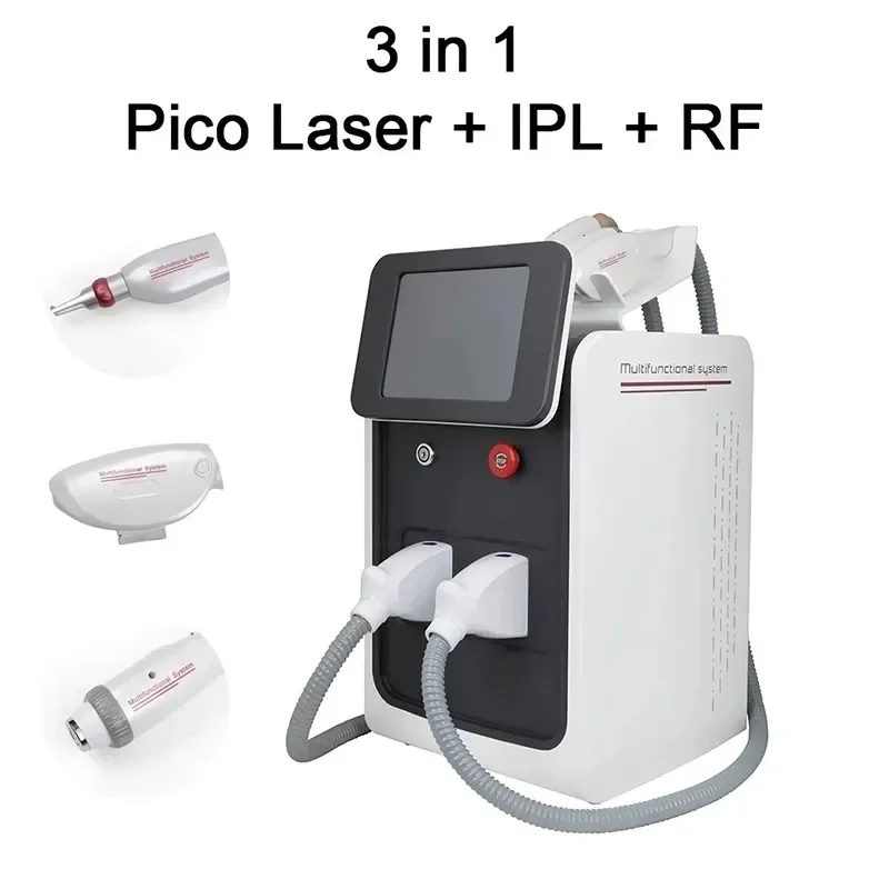 

3 in1 E Light IPL RF Nd Yag Laser Multifunction Tattoo Removal Machine Permanent Laser Hair Removal Beauty Equipment