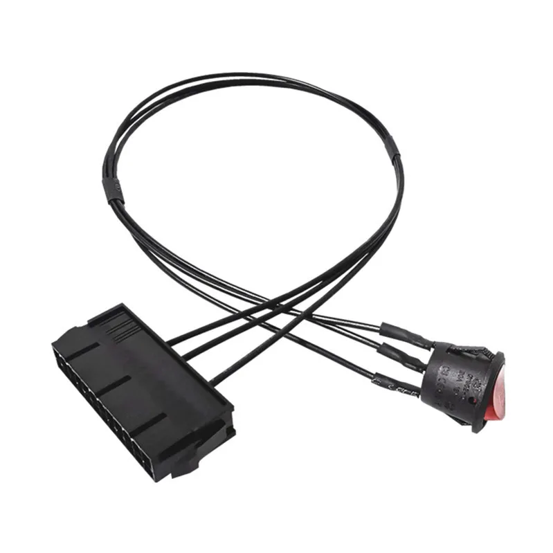 54cm Cable Copper Tin Wire 24-Pin Female ATX PSU PC Power Supply Starter Tester Start Up Jumper with ON/OFF Switch