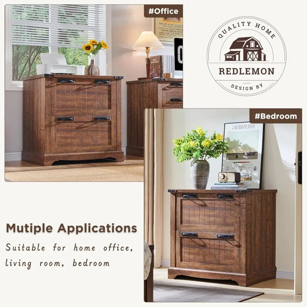Farmhouse 30" Filing Cabinet with 2 Drawers for A4/Letter/Legal Size Documents - Stylish Office Storage Solution 6