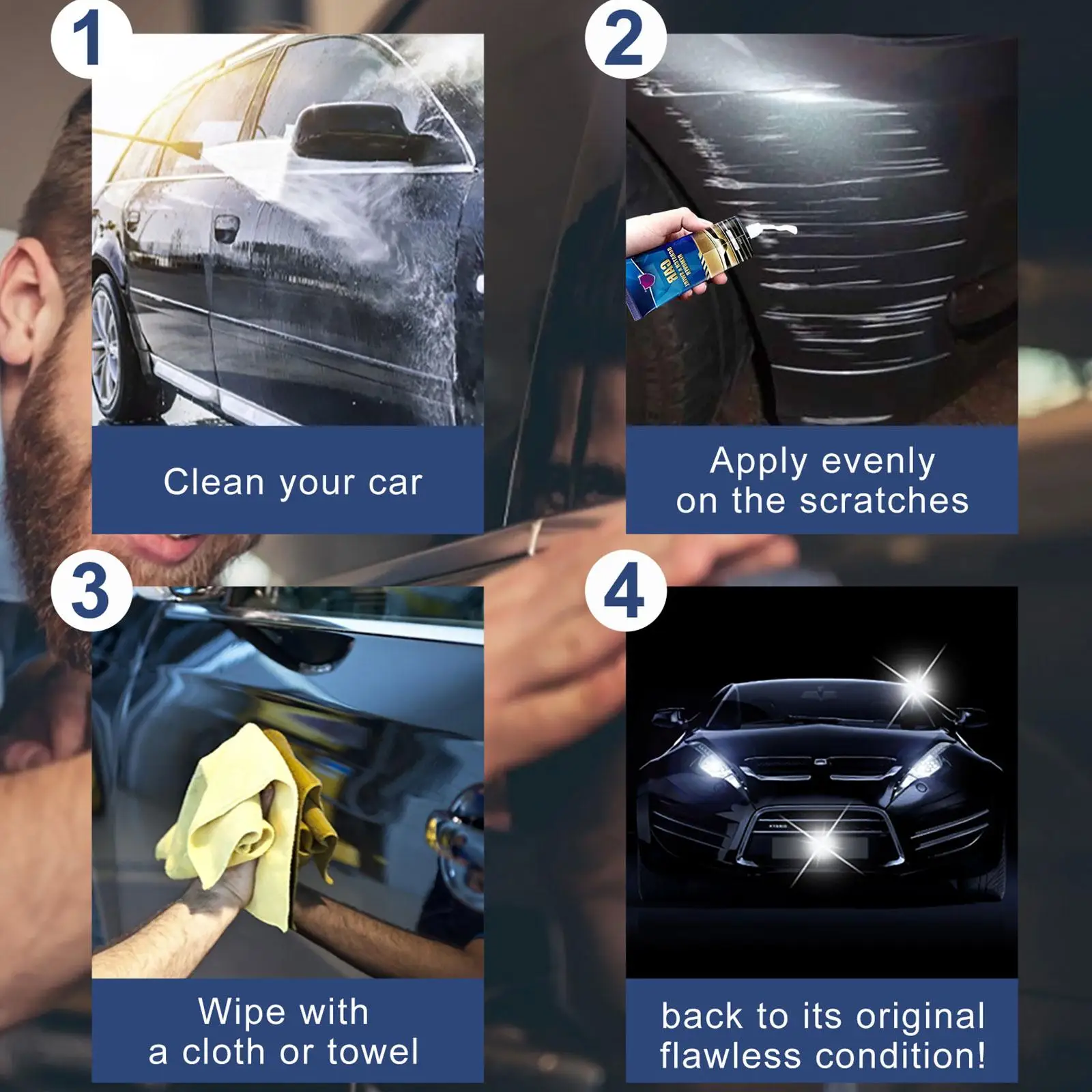 60/120ml Car Styling Wax Scratch Repair Polishing Kit Auto Body Grinding Compound Anti Scratch Cream Paint Care Cleaning Tools