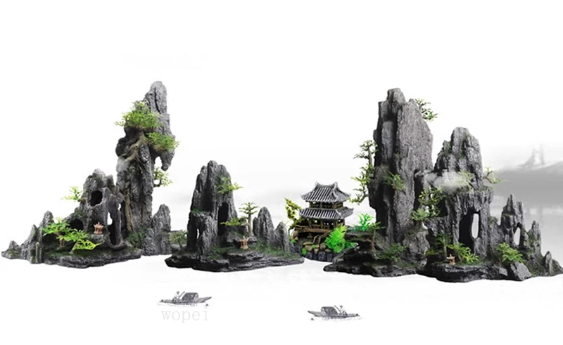 Title 19, Plant rockery multi-style aquarium decorations,...