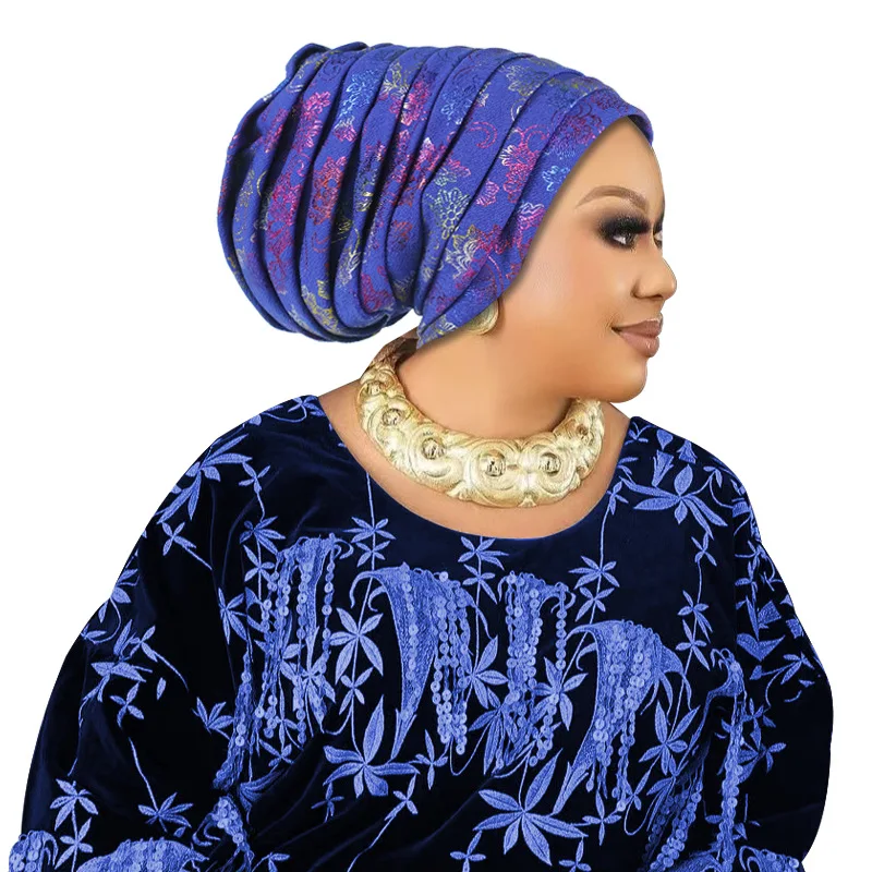 Elegant Glitter Pleated Turban Cap for Women: Stylish Head Wrap and Headpiece