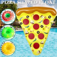 Summer Water Play Toys Inflatable Pizza Pool Float for Adults with 3 Cup Holders Inflatable Giant Pizza Slice Beach Party Toys 2
