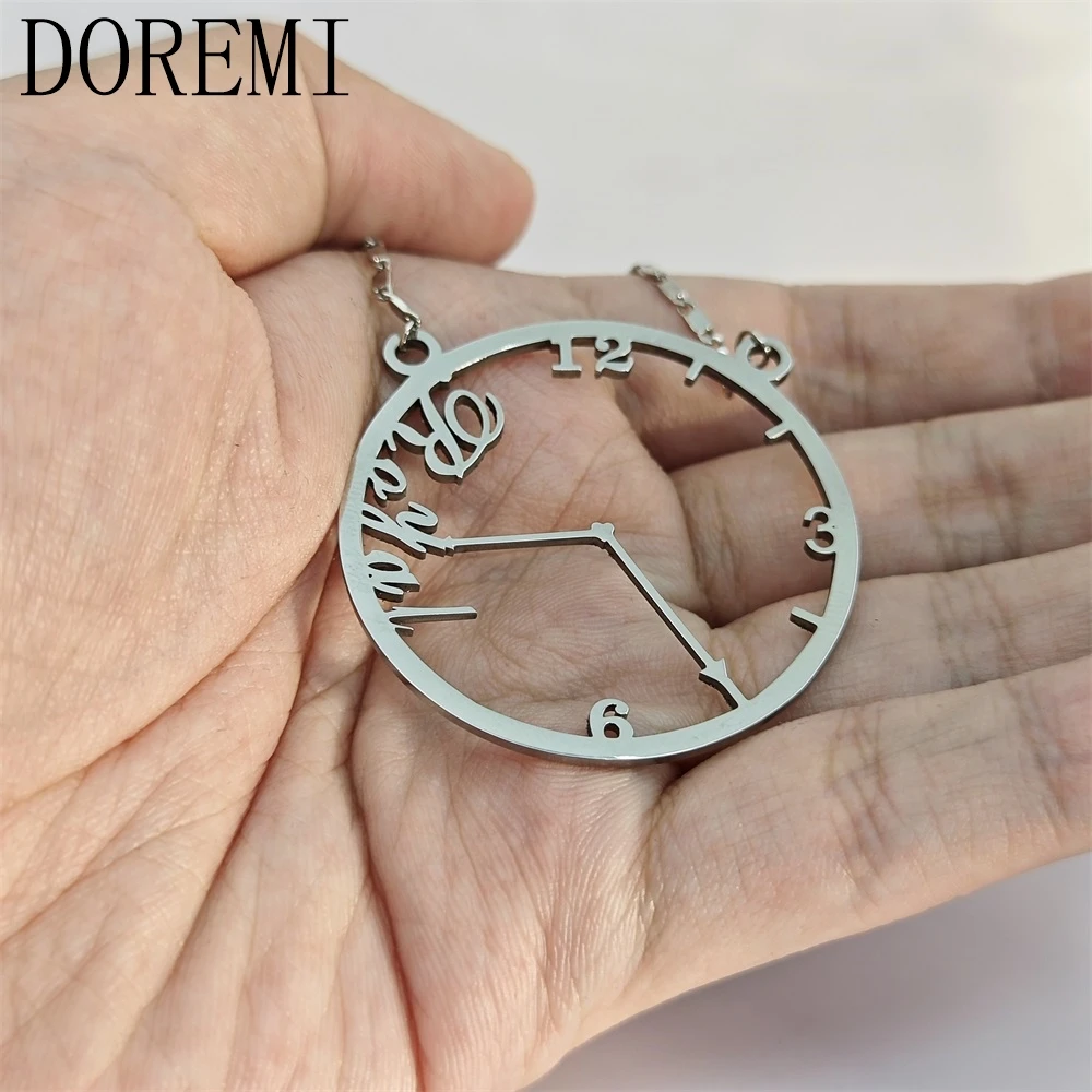 DOREMIWatchesClocksNecklacesFemaleTimeClocksFashionWomenCustomNameLetterNecklace
