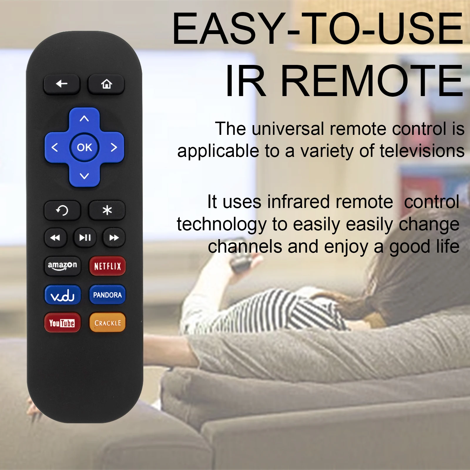 Nuovo Telecomando Per Roku Tv 1 2 3 4 Lt Hd Xd Xs Streaming Player Con Controller Vudu Pandora Crackle Keys Usa Direttamente