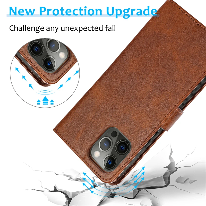 Wallet Leather Phone Case For iPhone 15 Pro Max 14 13 12 11 Pro Max 15 Plus 13 Pro Card Slots Holder Flip Cover
