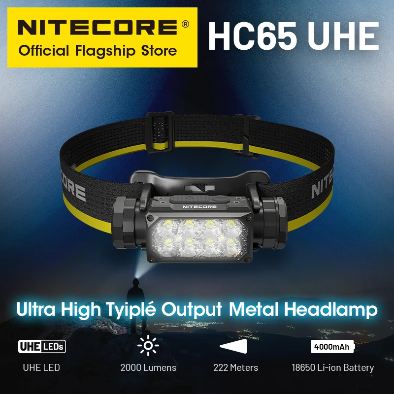 NITECORE HC65 UHE LED Headlamp 2000 Lumen USB-C Rechargeable 8