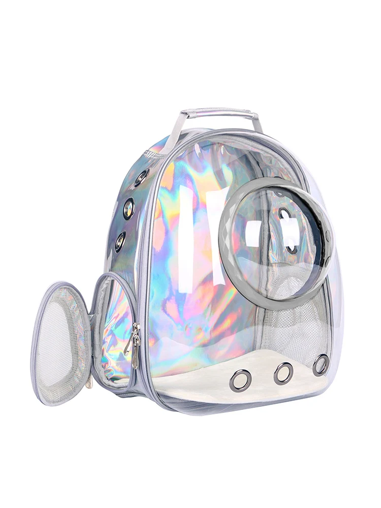 

Pet Laser Transparent Cat Bag Cat Space Capsule Cat Backpack Summer Diaper Bag Dog Portable Bag Schoolbag