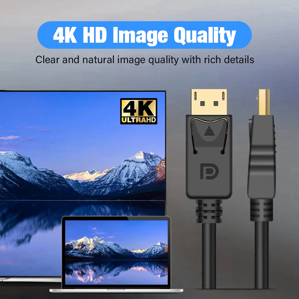 Premium DisplayPort 1.2 Cable - 4K Ultra HD, 144Hz, High-Speed 21.6Gbps (Available in 1m, 3m, 5m)